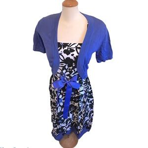 Black, White & Lavender Dress w/Crop Sweater